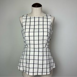Banana Republic Windowpane Peplum Top